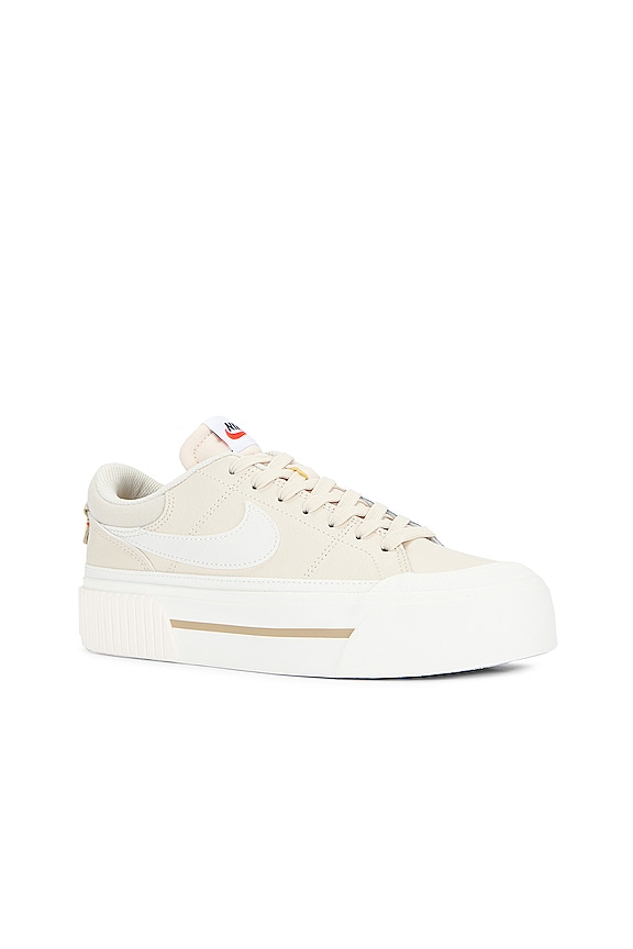 view 2 of 6 Court Legacy Lift Sneaker in Pearl White, Phantom Sail, & Team Orange