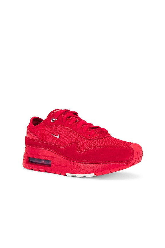 view 2 of 6 X Jacquemus Air Max 1 Sneaker in University Red & Metallic Silver