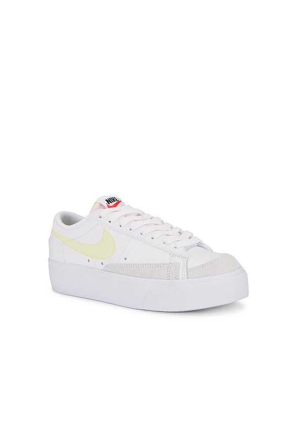 view 2 of 6 Blazer Low Platform Sneakers in White & Life Lime
