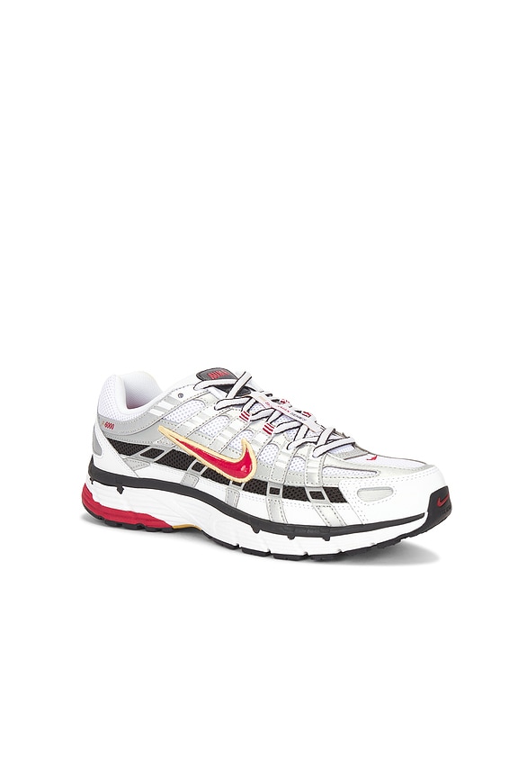 view 2 of 6 P-6000 スニーカー in White, Varsity Red, & Metallic Platinum