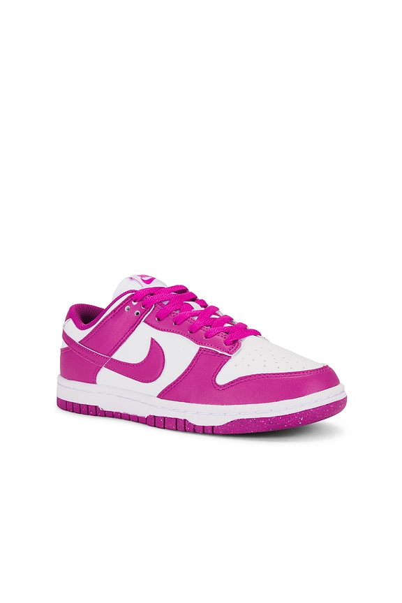 view 2 of 6 Dunk Low Sneaker in White & Hot Fuchsia