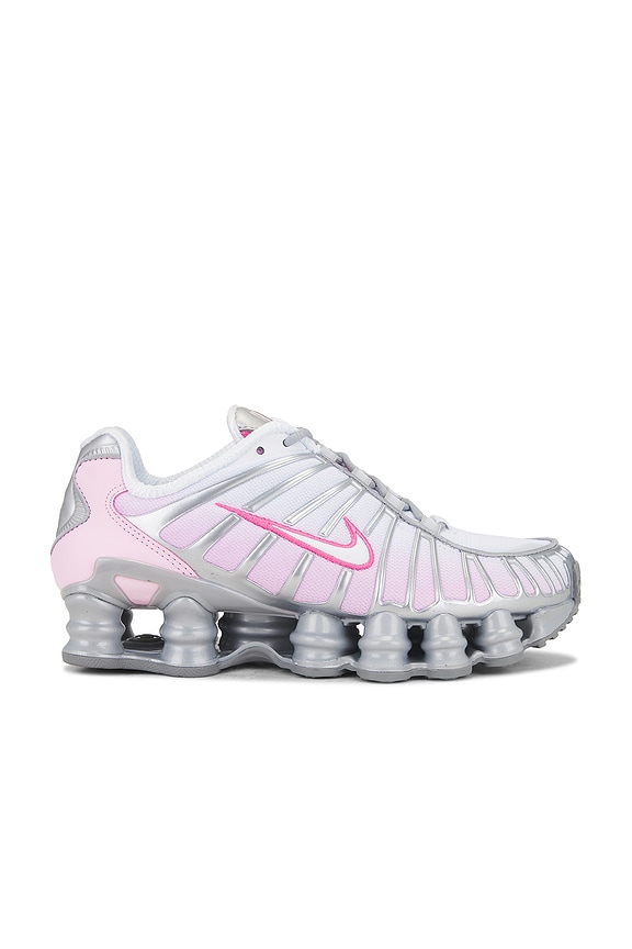 view 1 of 6 SHOX TL スニーカー in Metallic Platinum, Pinksicle, Pink Foam, & White