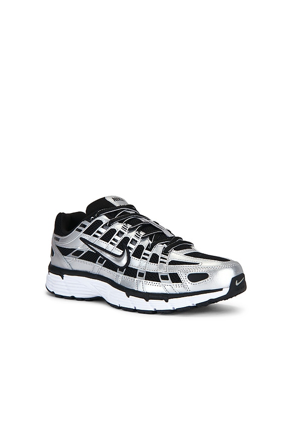 view 2 of 6 P-6000 Sneaker in Metallic Silver, Black & White