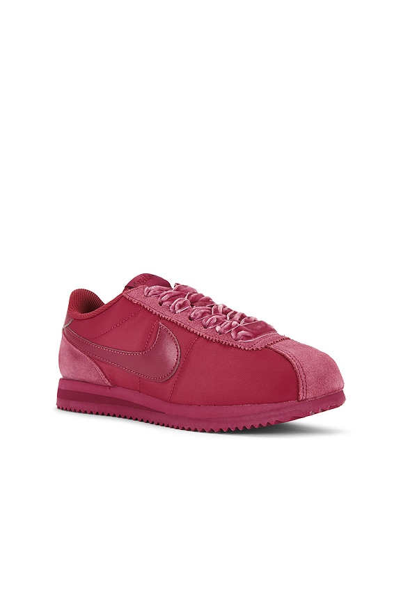 view 2 of 6 Cortez Velvet Lace Sneaker in Sweet Beet, Rush Maroon & Dark Team Red