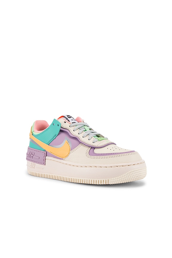 view 2 of 6 Air Force 1 Shadow Sneaker in Pale Ivory & Celestial Gold Tropical Twist