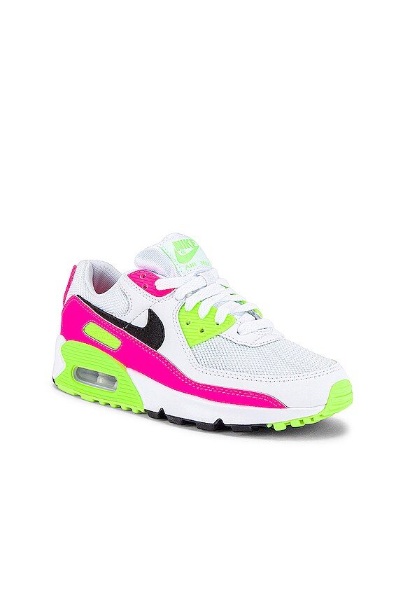 view 2 of 2 Air Max 90 Sneaker in White, Pink Blast & Ghost Green