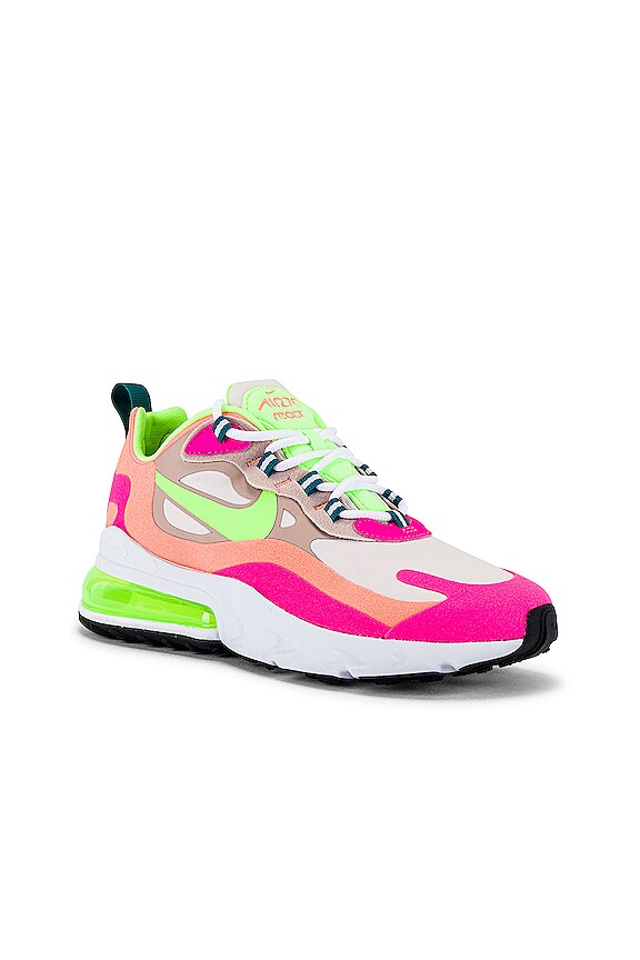view 2 of 6 Air Max 270 React Sneaker in Barely Rose, Stone Mauve, Bright Spruce, Pink Blast, Atomic Pink & Ghost Green