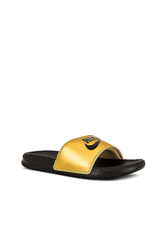 view 2 of 5 Benassi JDI Slides in Black & Metallic Gold
