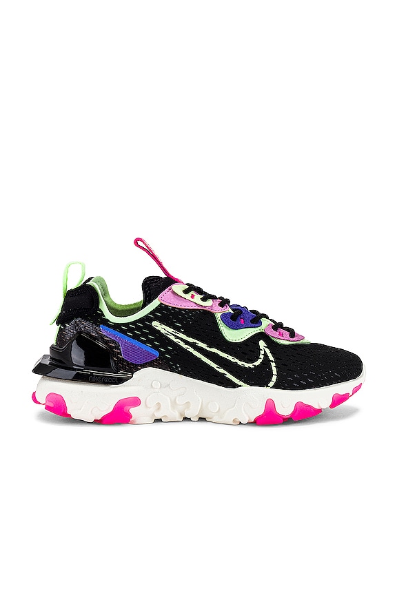 Nike NSW React Vision Sneaker in Black, Barely Volt, Royal Pulse ...
