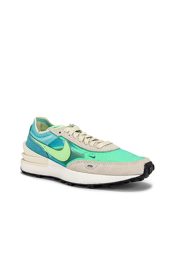 view 2 of 6 Waffle One Sneaker in Bleached Aqua, Lime Glow, & Coconut Milk