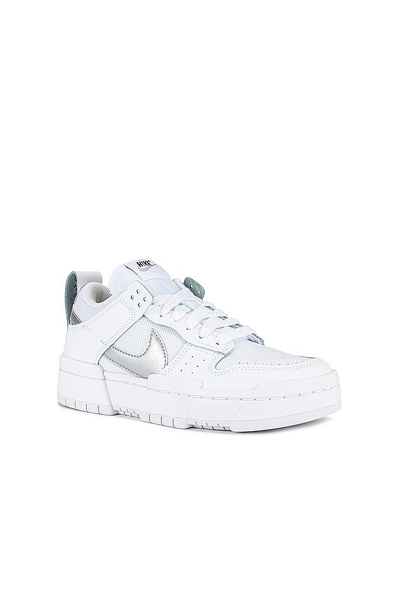 view 2 of 6 SNEAKERS DUNK LOW DISRUPT in White, Metallic Silver, & Black
