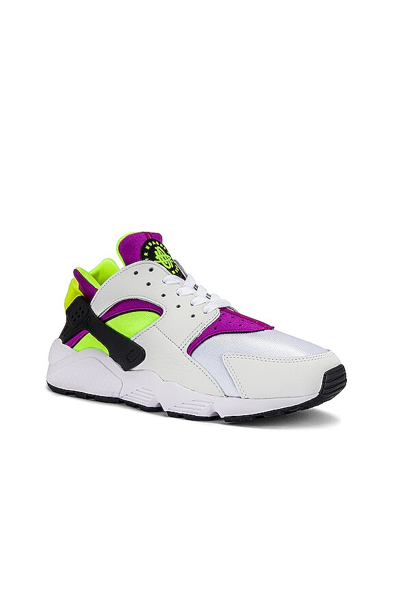 view 2 of 6 Air Huarache Sneaker in White, Neon Yellow, Magenta, & Black