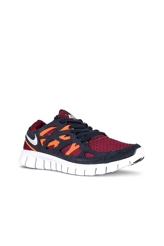 view 2 of 6 ZAPATILLA DEPORTIVA FREE RUN 2 in Dark Beetroot, White, & Total Orange
