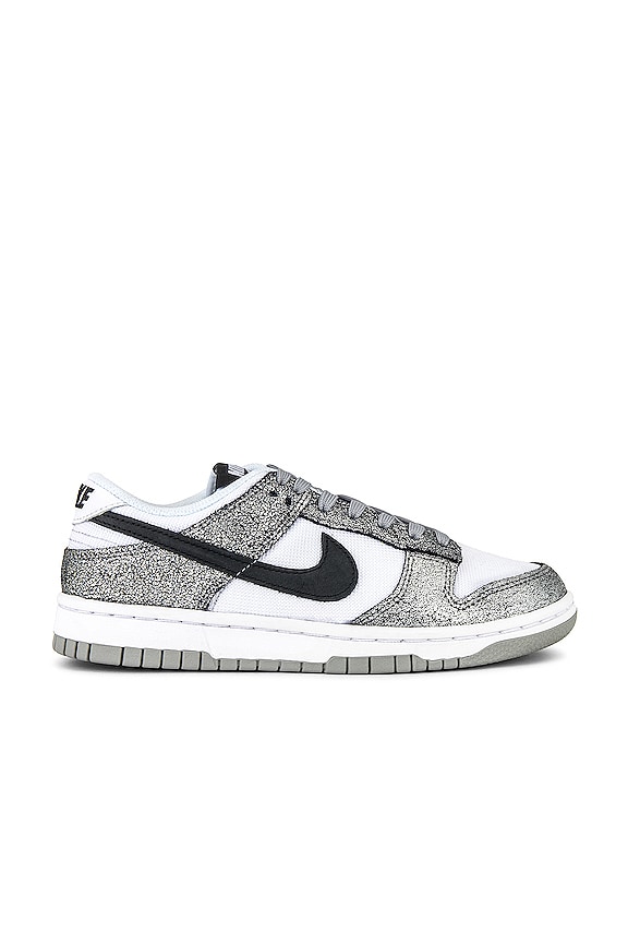 view 1 of 7 W Dunk Low Sneaker in Metallic Silver, Off Noir, White & Silver