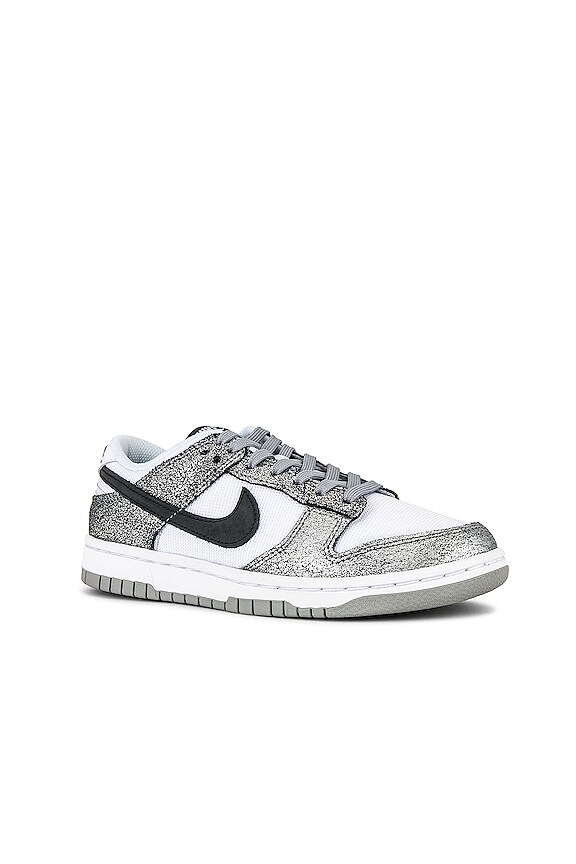 view 2 of 7 W Dunk Low Sneaker in Metallic Silver, Off Noir, White & Silver