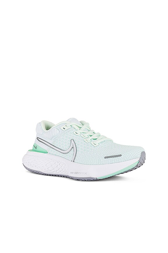 view 2 of 6 ZoomX Invincible Run Flyknit 2 Sneaker in Barley Green, White, & Metallic Silver