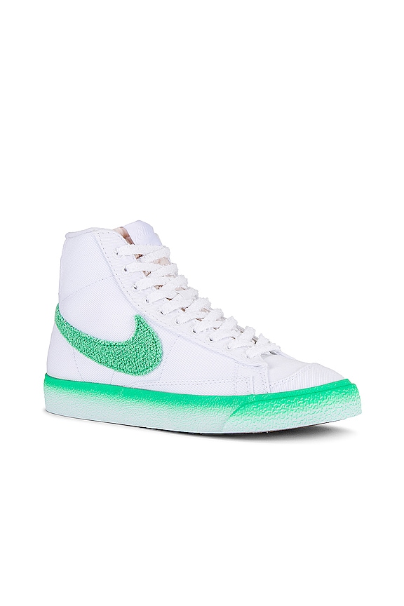 view 2 of 6 Blazer Mid '77 Sneaker in White, Spring Green, & Barely Green