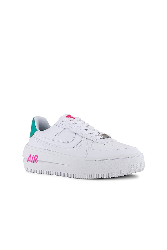 view 2 of 6 Air Force 1 Platform Sneaker in White, Pink Blast, & Clear Jade