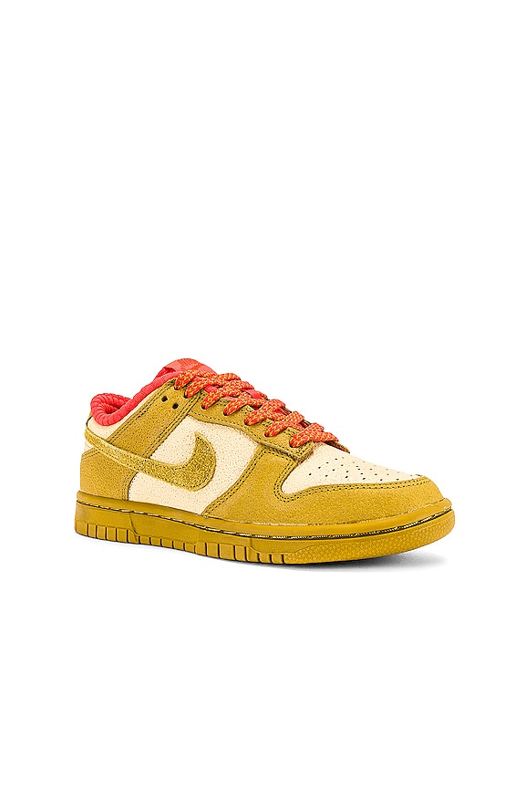 view 2 of 6 Dunk Low Sneaker in Sesame, Bronzine, & Picante Red