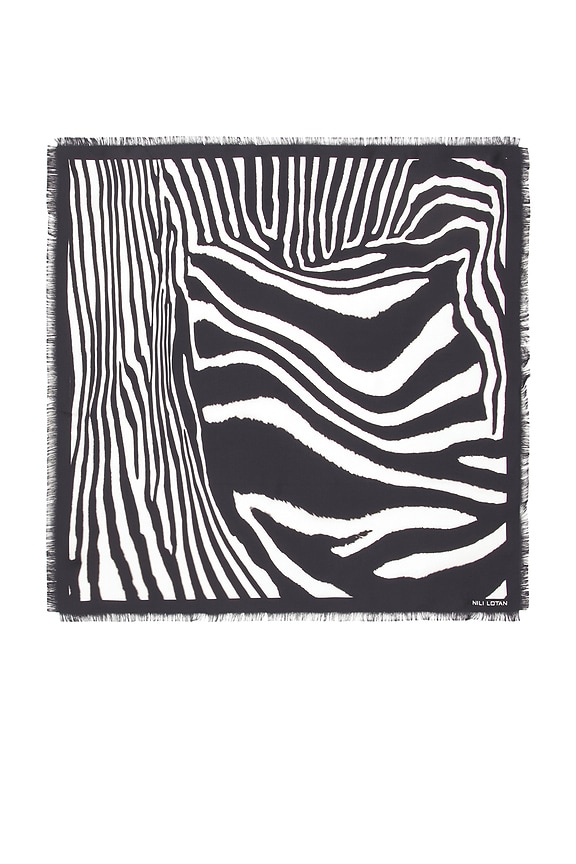 view 2 of 3 Zebra Twill Scarf in Zebra Print