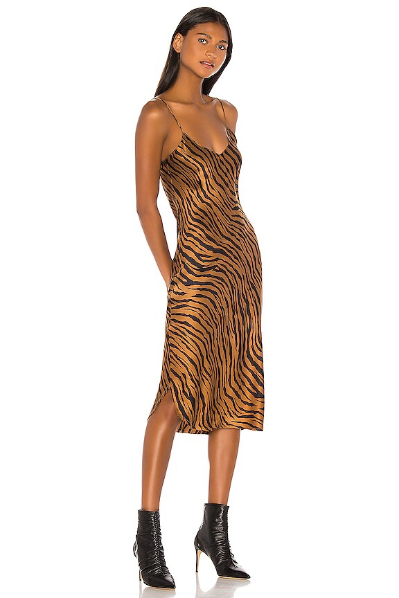 view 2 of 3 Short Cami Dress in Bronze Tiger Print