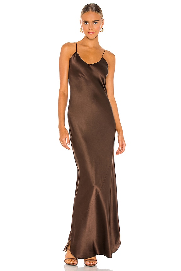 view 1 of 3 Cami Gown in Dark Brown