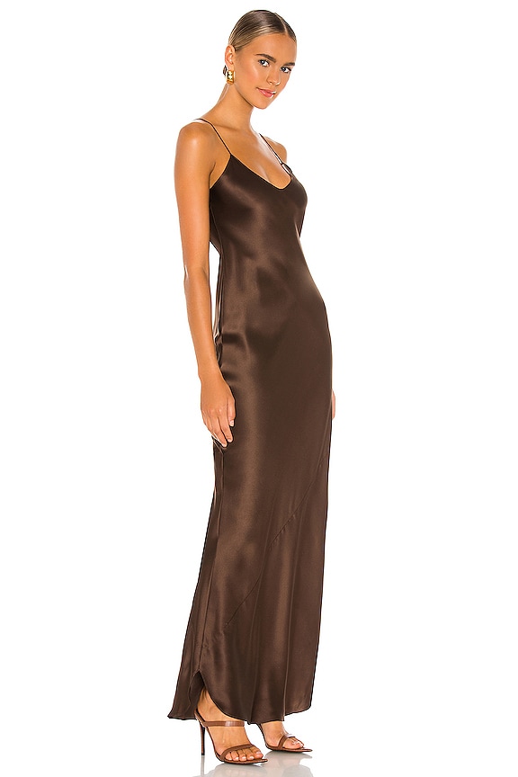 view 2 of 3 Cami Gown in Dark Brown