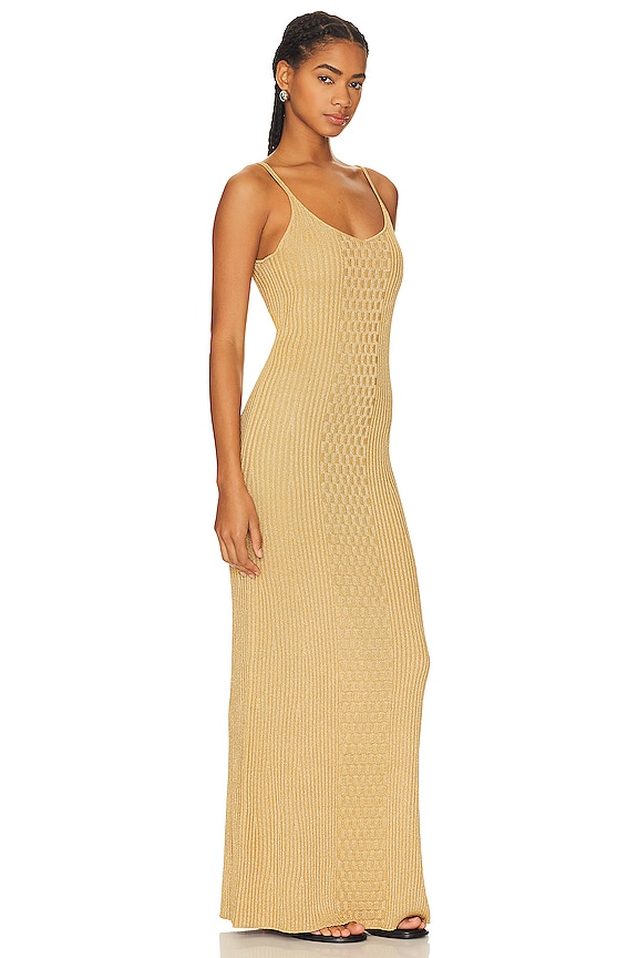 view 2 of 3 ROBE MAILLE LUREX ZARINA in Golden Yellow