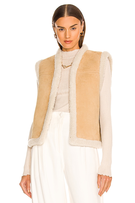 view 1 of 4 Jesse Shearling Vest in Beige