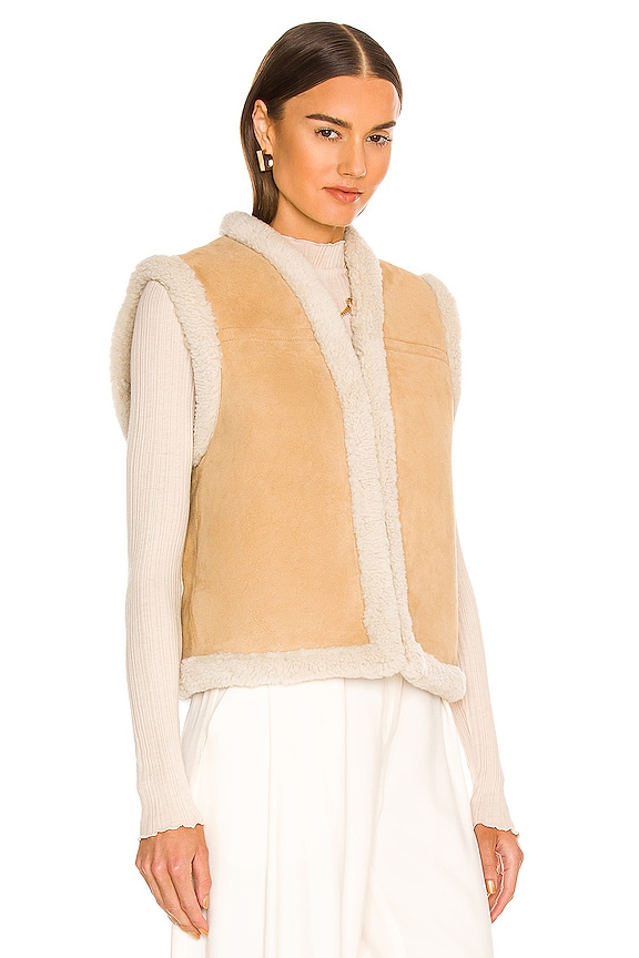 view 2 of 4 Jesse Shearling Vest in Beige