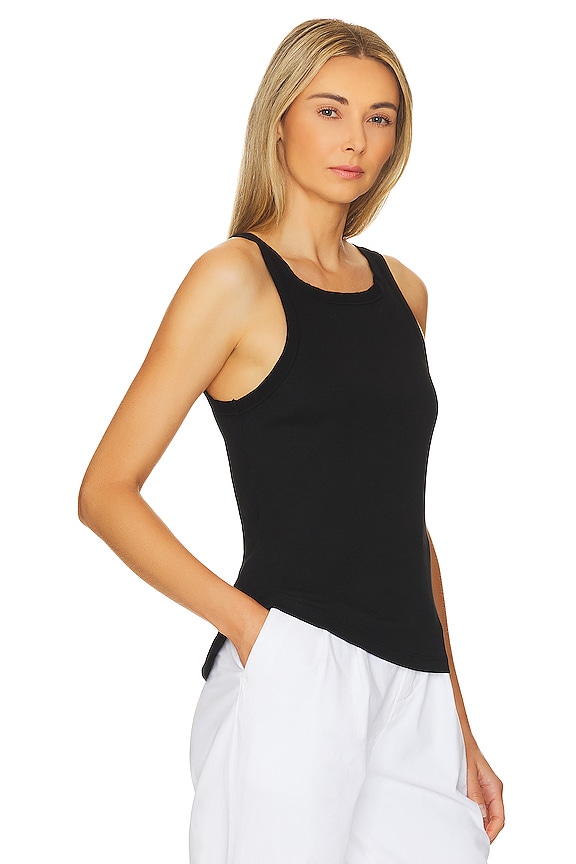 view 2 of 4 JENNIFER 늑골 탱크탑 in Jet Black