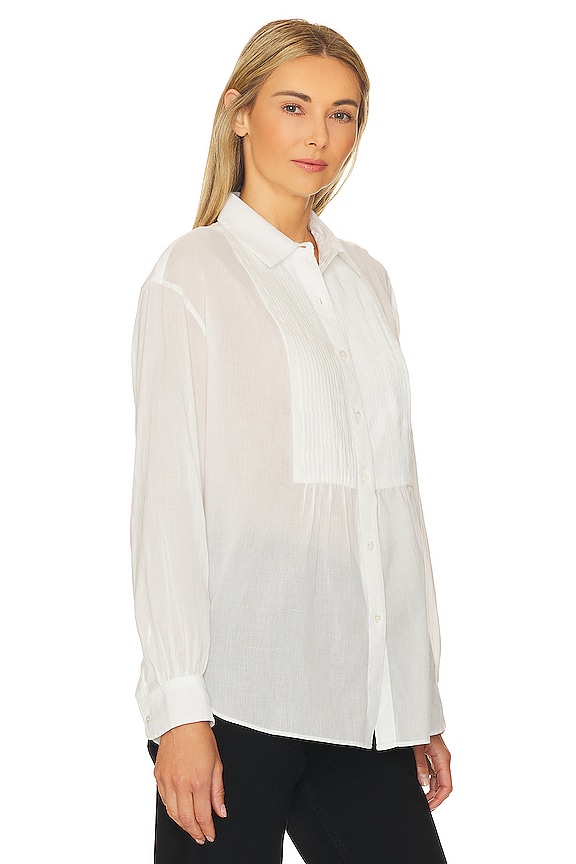 view 2 of 4 Daniel Voile Tuxedo Shirt in Ivory