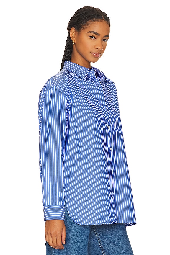 view 2 of 5 РУБАШКА YORKE in Blue & White Stripe