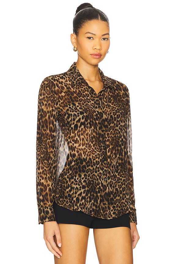 view 2 of 4 Gaia Slim Shirt in Vintage Leopard Print