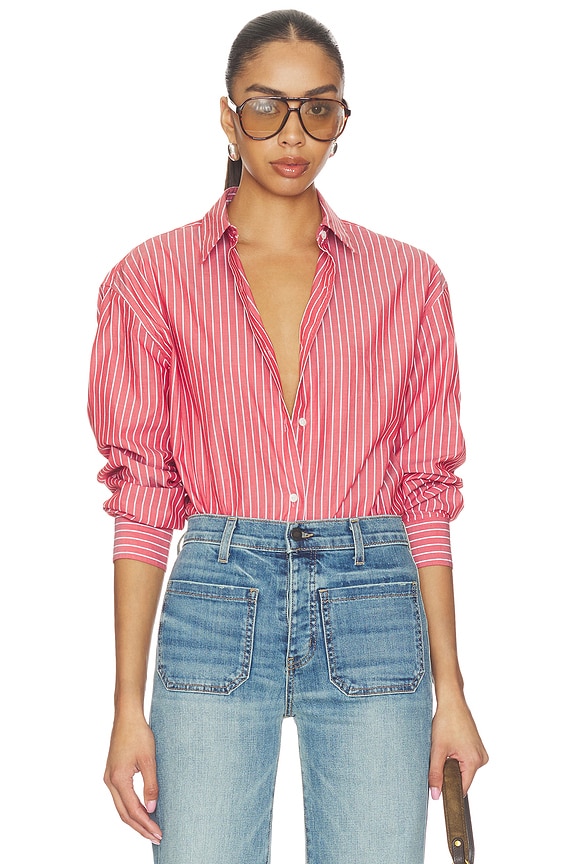 view 1 of 5 Yorke Shirt in Red And White Stripe