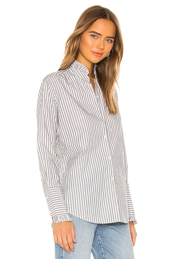 view 2 of 4 CAMISA VIVIAN in Grey & White Stripe