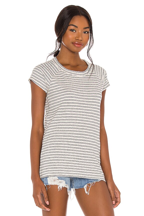 view 2 of 4 Baseball Tee in Black & White Stripes