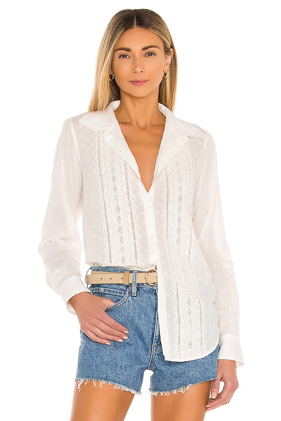 NILI LOTAN Harmonia Shirt in Ivory | REVOLVE