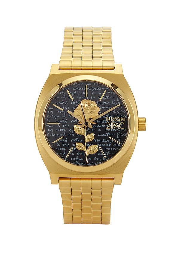 view 1 of 4 Tupac Time Teller Watch in Gold & Black
