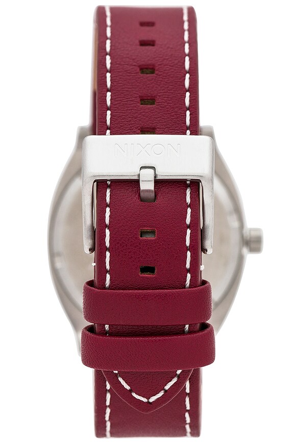 view 2 of 3 Time Teller Leather Watch in Silver, Egret, & Cranberry