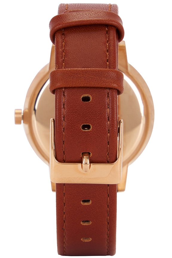 view 2 of 4 Kensington Leather Watch in Rose Gold & White