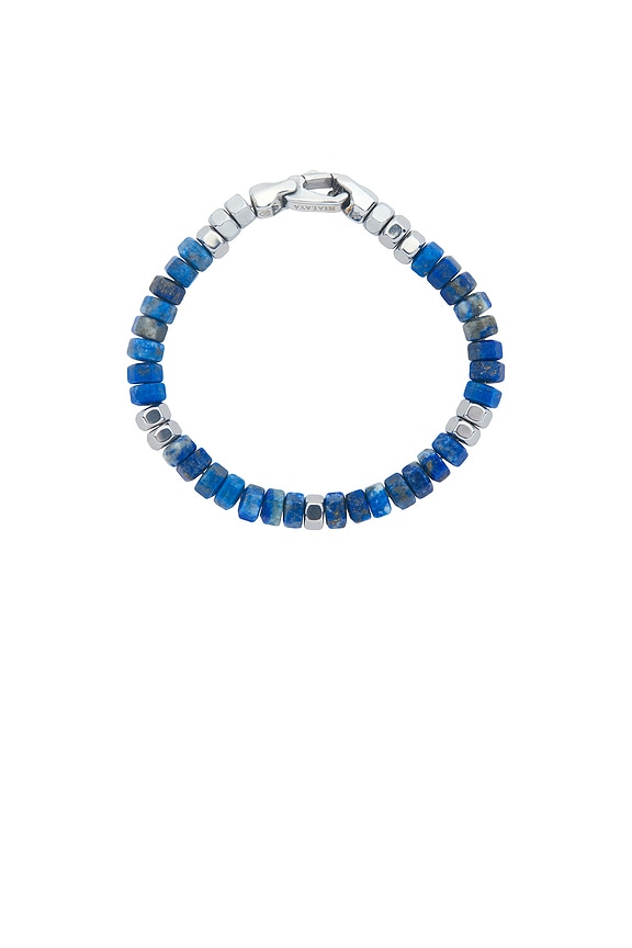 view 2 of 3 Hexagon Beaded Bracelet in Blue & Silver