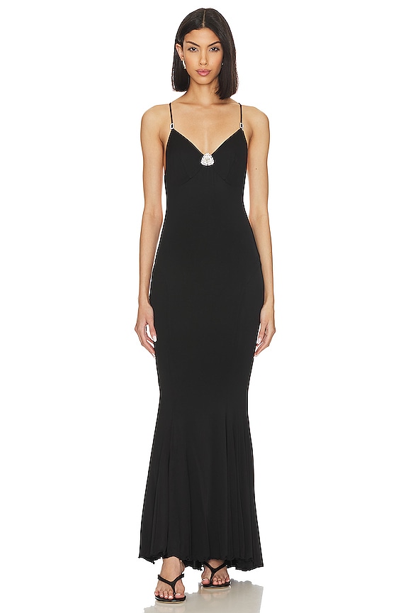 view 2 of 6 VESTIDO DE DIAMANTES DE SEDA TATIANA in Black