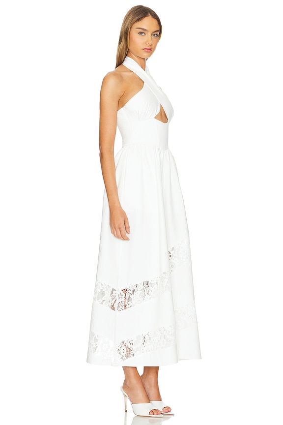 view 2 of 3 Portia Velvet Dress in White