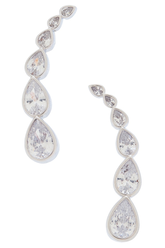 view 1 of 2 BOUCLES D'OREILLES CRISTALLE TEARDROP in Silver