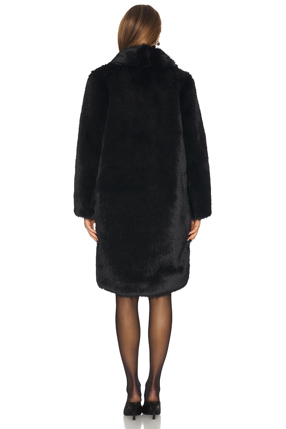 Psofia Ruffle Coat Nana Jacqueline Sofia Fur Coat in Black | REVOLVE