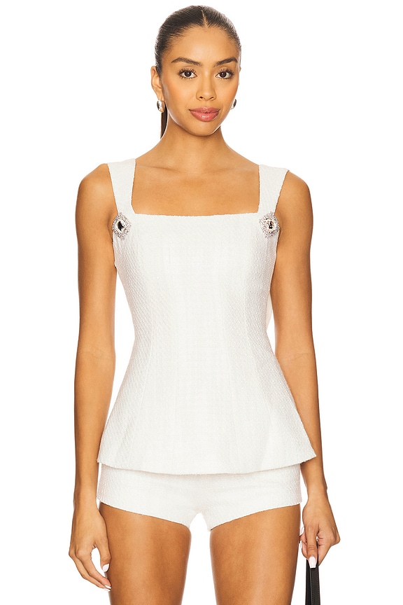 view 2 of 6 Anabella Bow Top in White