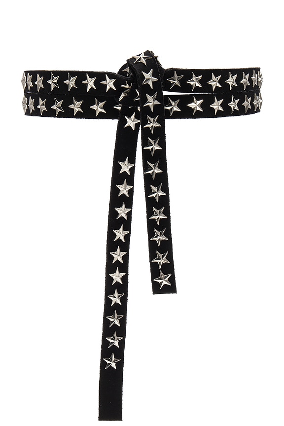 view 1 of 2 Star Studded Skinny Belt in Black