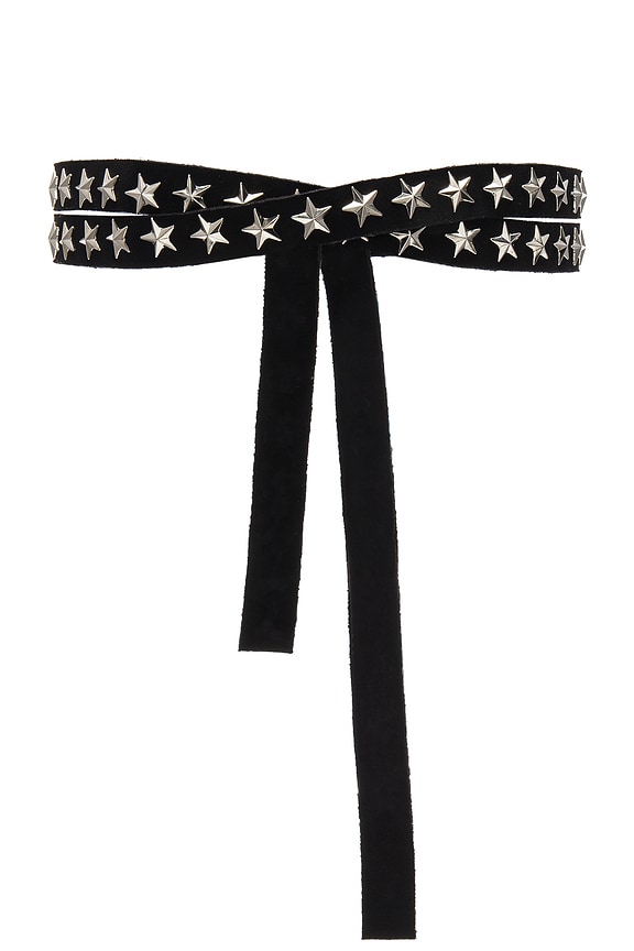 view 2 of 2 Star Studded Skinny Belt in Black