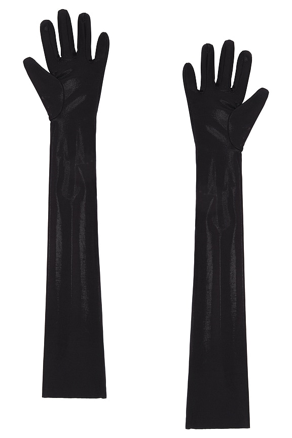 view 2 of 2 Long Gloves in Charcoal
